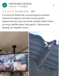 sancaktepe kamera sistemi harddisk arizasi musteri yorumu