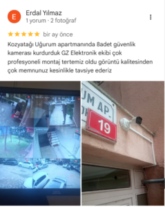 Kadıköy Kozyatağı Uğur Apartmanı güvenlik kamera sistemi müşteri yorumu