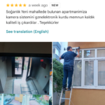 Aliye Hanım Apartmanı kamera sistemi müşteri yorumu